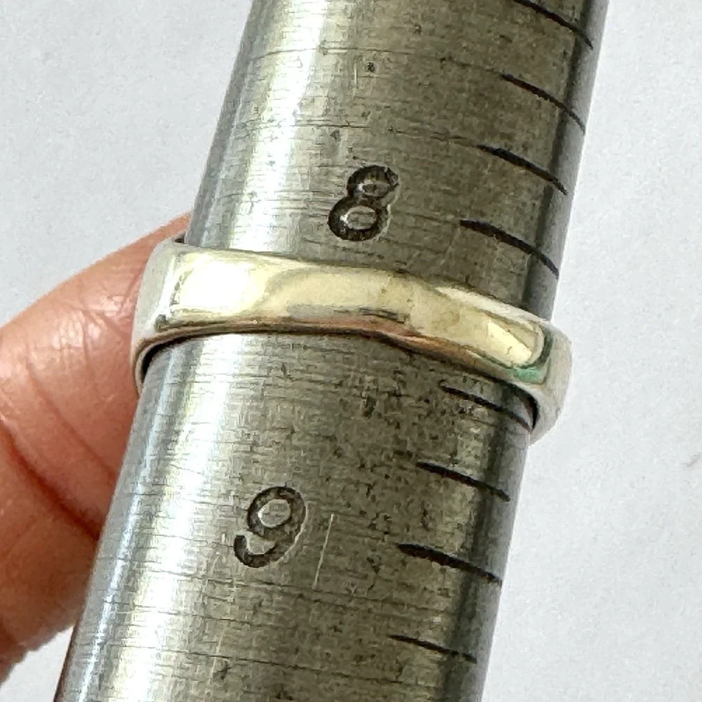 Navajo Bumblebee Jasper Mens Ring Sz 8.5 Annie Lincoln Sterling Handmade Band‎